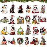 【Design Pratico】Ogni Gatto Decorazioni Natalizie per Albero include un foro preforato nella parte superiore e viene fornito con un pezzo di corda di iuta, non sono necessari accessori aggiuntivi per appenderlo, rendendolo facile da appendere a qualsiasi albero di natale, porta o finestra.