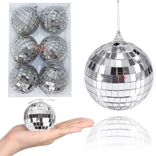 Image of Premium Mirror Disco Ball Hanging Party Centerpieces (Handmade) (6 cm (6 pcs) (2.3 inch))