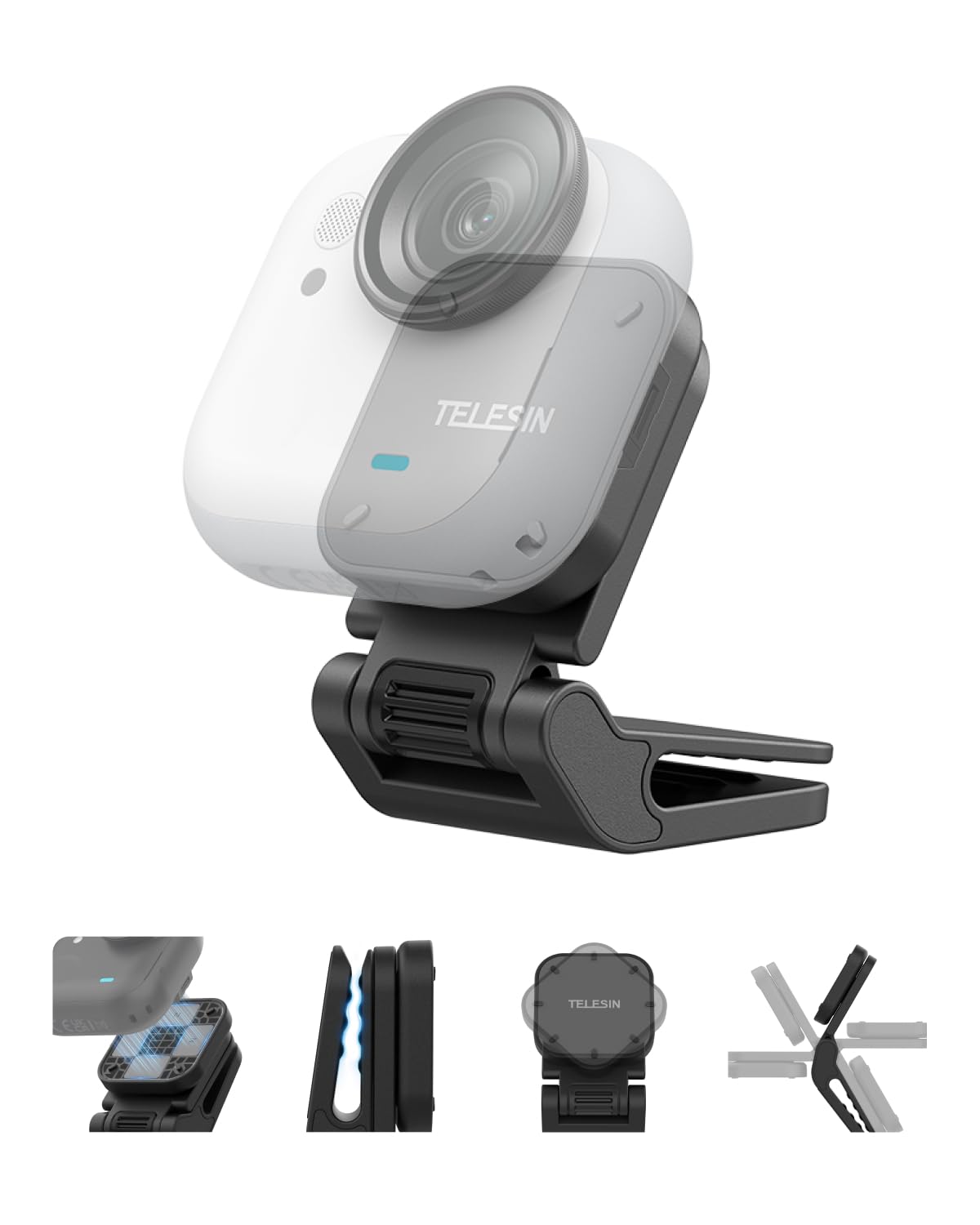 Clip de pare-brise moto PULUZ pour DJI Osmo Action 4 et Ace Pro