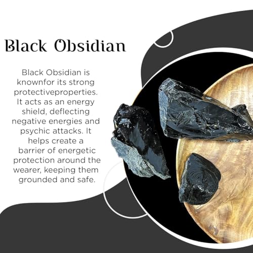 Image of Certified Black Obsidian Raw Crystal Stone (500 Gm) with Authenticity Certificate | Protection, Grounding & Energy Cleansing | Natural Healing Decorative Crystals Home Decor & Office Desk (2-4 Pcs)