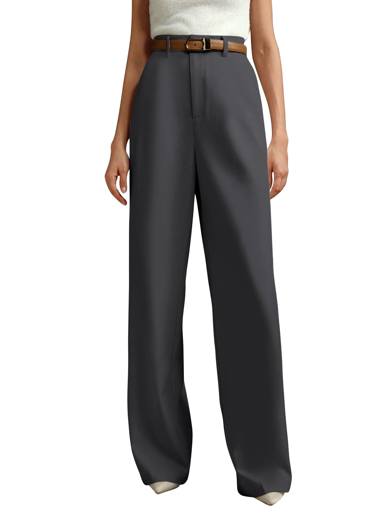 Trousers for Woman Pants Women's Formal Office Korean | Black Beige Track Pant | Straight | Cotton Spandex Stretchable Trouser | High-Waisted Bottom Wear-image-19