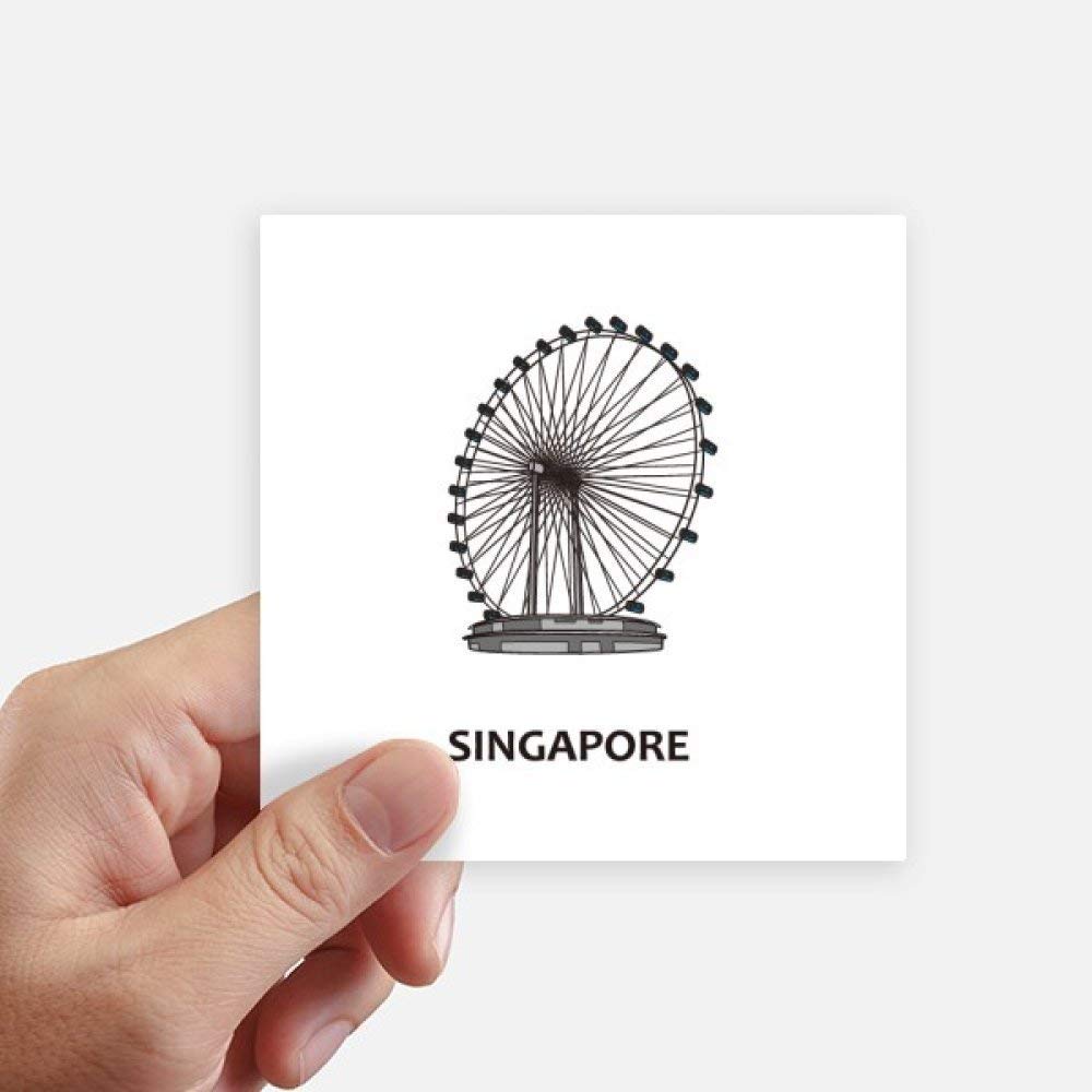 Autocollant Singapour Grande Roue résistant pour masquer les rayures de valise et PC 10cm