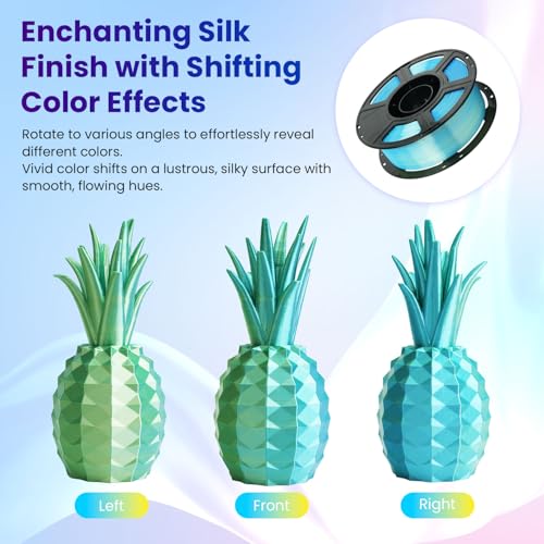Image of FLASHFORGE Silk Bi-Color PLA Filament 1.75mm, Coextrusion Yellow Blue Dual Color Multicolor 3D Printer Filament, Enchanting Silk Finish with 360 Multicolor Shifting Color Effect