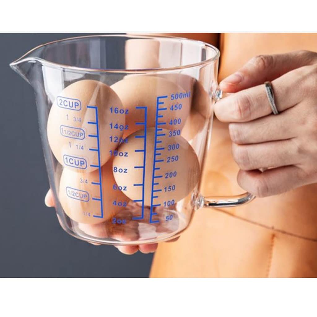 Vaso con Tazas de Leche graduadas Tazas medidoras para Hornear en casa Tazas de Desayuno Tazas graduadas Medidor de Cocina (Color : 250ml) (500ml)