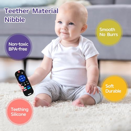 Image of Hooku Silicone Teething Toys for Babies 0-6 Months, Teethers for Babies 6-12 Months, Remote Teether for Baby, Sensory Toys for Babies, Baby Chew Toys