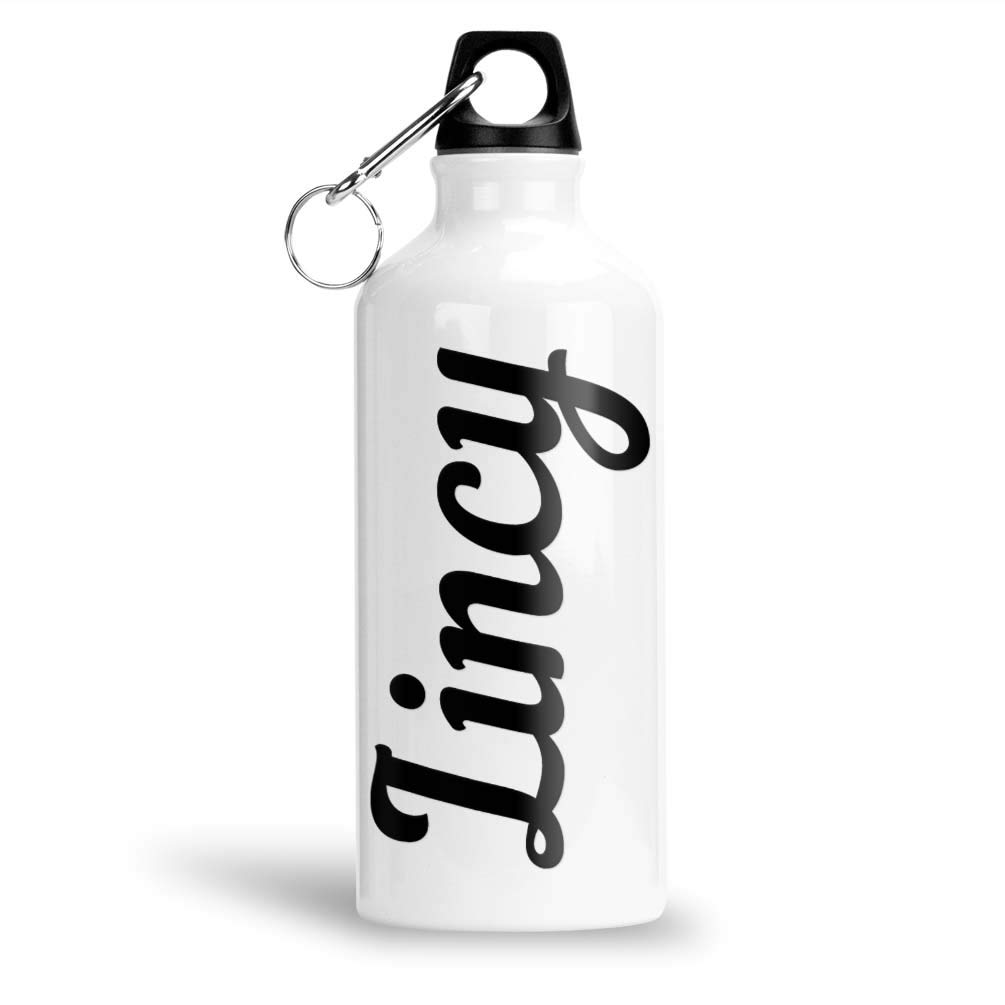 FurnishFantasy Aluminium White Sipper Bottle 600 ml Best Gift for Happy  Birthday, Return Gift, Name Lincy