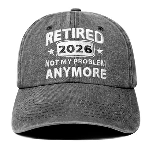 Retirement Gifts for Men Woman, Retirement Hats 2026, Cool Retired Gifts for Men Women, Retirement Party Decorations, Adjustable Washed Cotton Embroidery Baseball Cap for Teacher Nurse Co-Workers