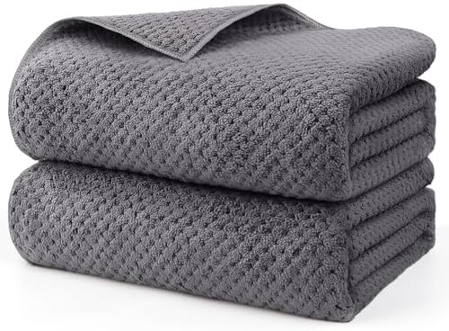HOMEXCEL Bath Sheets Towels Set Pack of 2 (35 x 70 Inches), Ultra Soft Bath Towels for Bathroom, Lightweight and Quick Drying Towel for Body, Yoga, SPA, Fitness, Grey