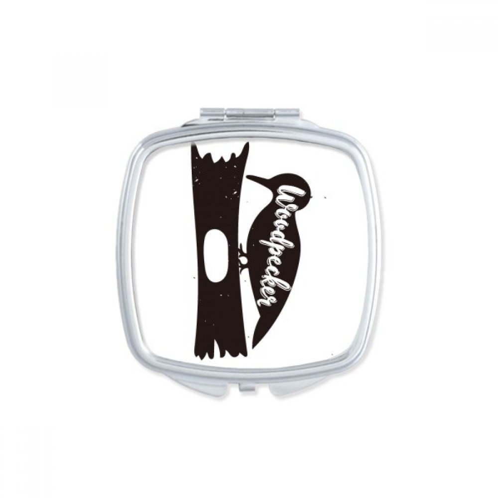 Miroir de maquillage loup noir et blanc compact pour retouche rapide