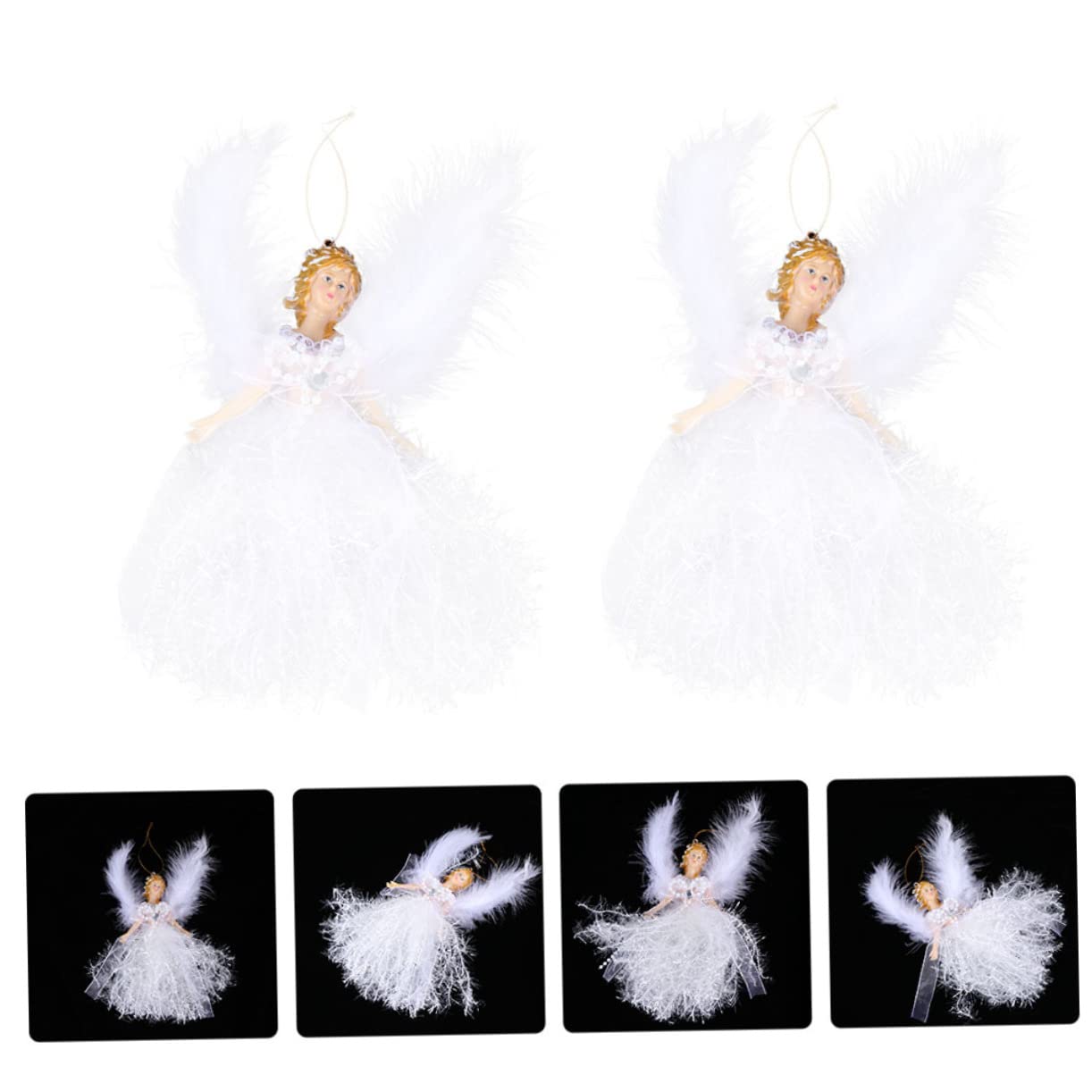 OUNONA 8piezas Adornos Colgantes De Ángel para Navidad Decoraciones De Festival Muñecos De Peluche para Árbol y Fiesta Accesorios De Decoración Encantadores