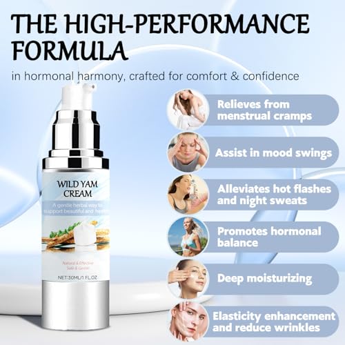 Wild Yam Cream for Hormone Balance & Menopause Support, Estrogen-Free, 30ML