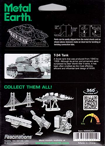 Metal Earth T-34 Tank 3D Metal Model Kit Fascinations - Image 7