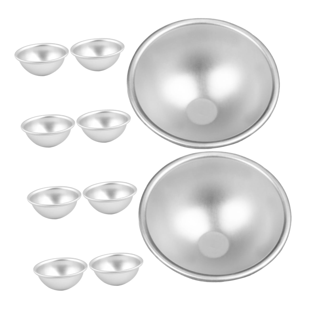10 Piezas Molde para Pastel de Aluminio Hemisférico Moldes de Mousse Redonda de Reutilizable para Postres de Cumpleaños