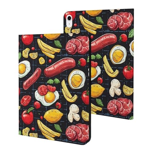 Protection iPad 11 2025 veille automatique avec coque fine imprim&eacute; nourriture mignonne