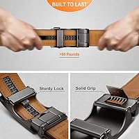 BULLIANT Gürtel Herren, Gürtel Ratsche Ledergürtel Automatikschließe für Herren Anzug Business Kleidung,Breit 35mm,Größe Angepasst,Schwarz1,105cm/28-34" taille verstellbar – Ansicht 6