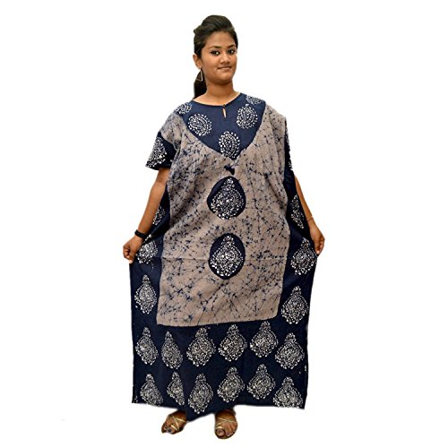 Image of Cotton Kaftan Dress Maxi Long Tunic Batik One Size