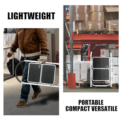 Image of Torin 2 Step Ladder, 400lbs Folding Stool with Anti-Slip Pedal, Capacity, Step Stool with Padded Handle for Kitchen, Household, Offices, ATRJZ9022BB