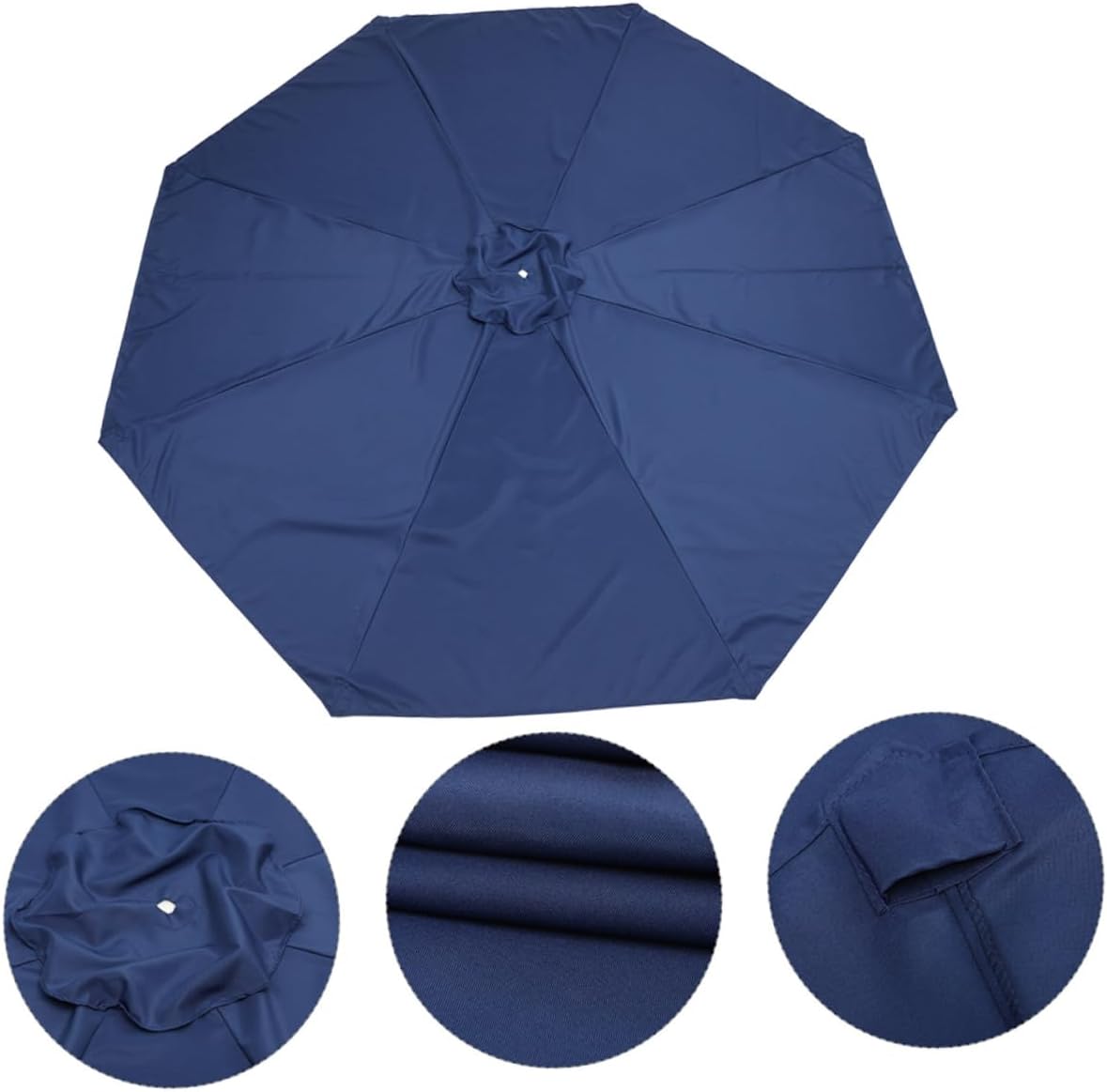 Kisangel Patio Umbrella Replacement Canopy Vented Design Outdoor Shade Cover for Beach and Garden Sturdy Sun and Rain Resistant Polyester Fabric Compatible with Rib Umbrellas