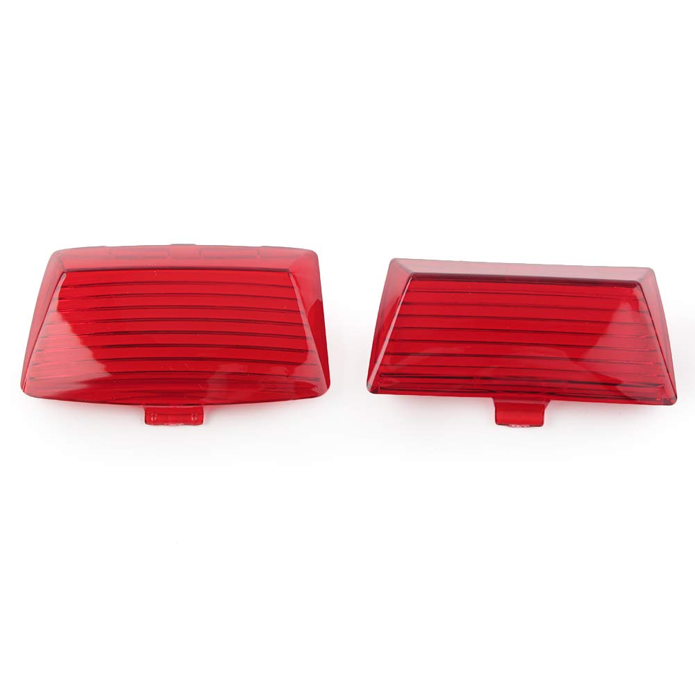 Cninba13 Pair Mudguard Tip Light Lenses Cover Mud Guards Lights For Harley Touring Ultra Classic, Replaces No. 59180-80, 68046-79, 59672-99, Red
