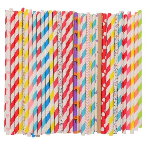 Pitillos de papel multicolor 200 unidades 20 cm