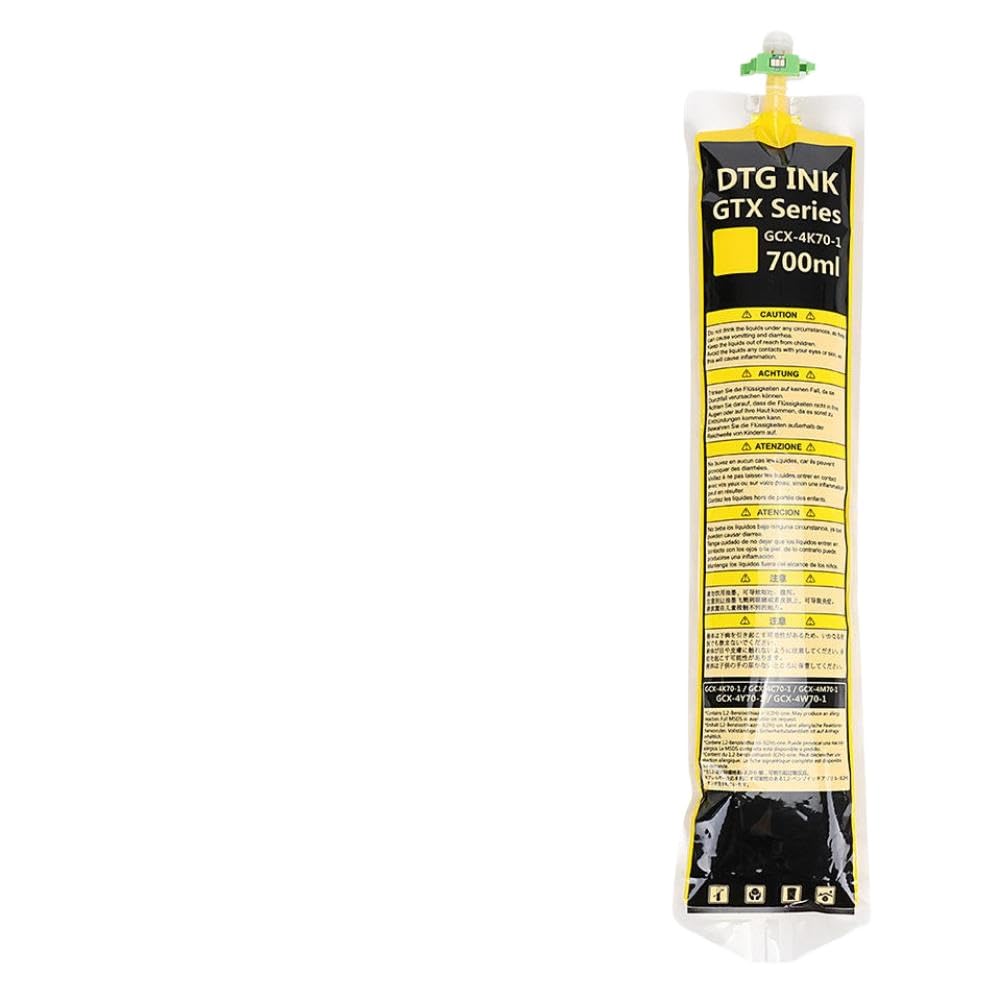 Tinta DTG Amarilla de 700ml con Chip de Un Solo Uso para Plotter Textil 2