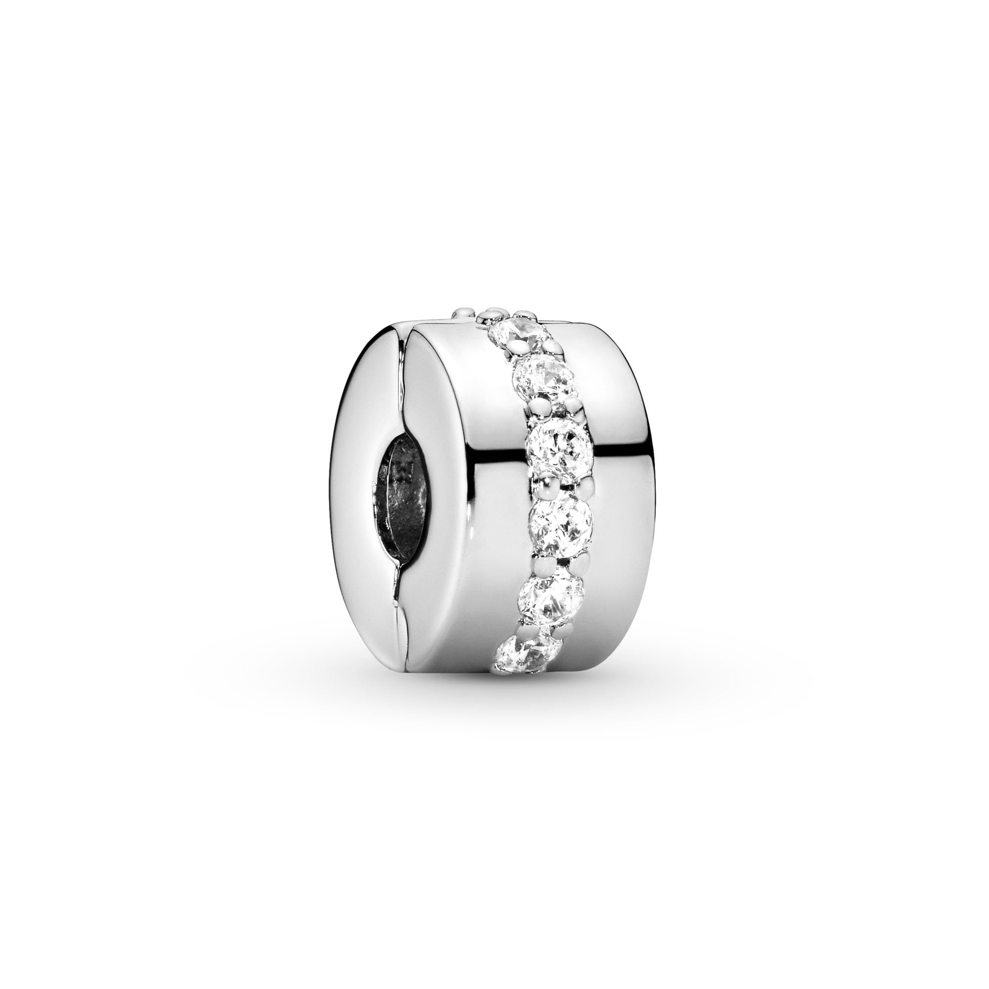 Pandora Timeless Women's Sterling Silver Shining Path Cubic Zirconia Clip Charm for Bracelet