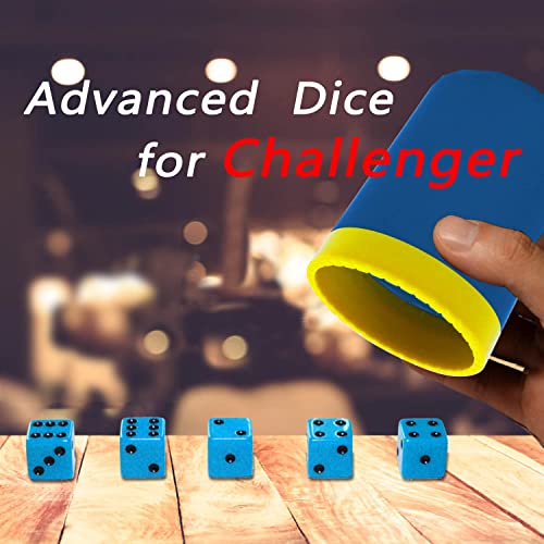 Dice Cup(Blue) Set including 4 Pcs 19mm(Puple) and 5 Pcs 18mm(Blue) Standard 6 Sided Dices, with Storage Bag - Image 4