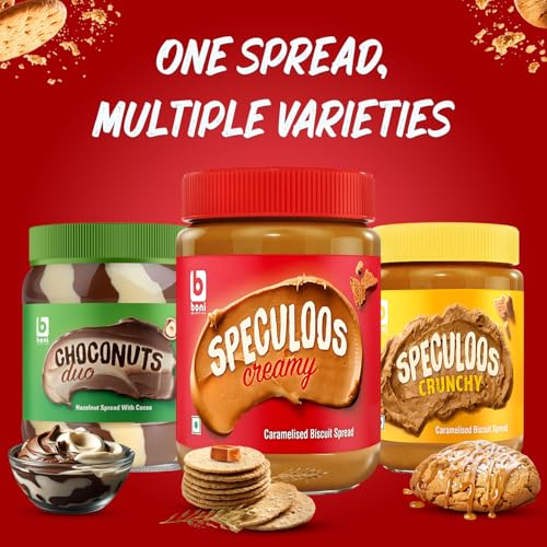 Image of Boni Speculoos Creamy Biscuit Spread - 400g | Caramelised Biscuit Spread | Made in Belgium | Vegan | For Bread & Snacks (Pack of 3)