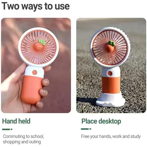 Image of BLAXSTOC Mini Rechargeable Fan, Portable Fan USB C Handheld Small Fan with 3 Speed Modes, High Speed Motor, Type-C Charging Port, 400mAh, (MULTICOLOR)