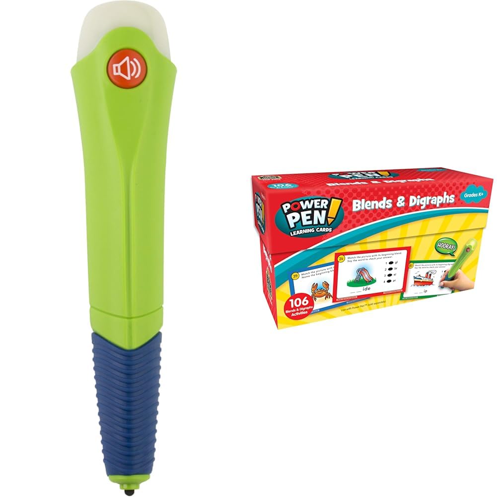 Teacher Created Resources Power Pen with Blends & Digraphs Learning Cards Bundle (6434)