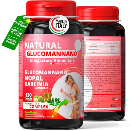 Glucomannano forte dimagrante 4200mg di attivi.Formula Inibitore della fame e dimagrante forte...