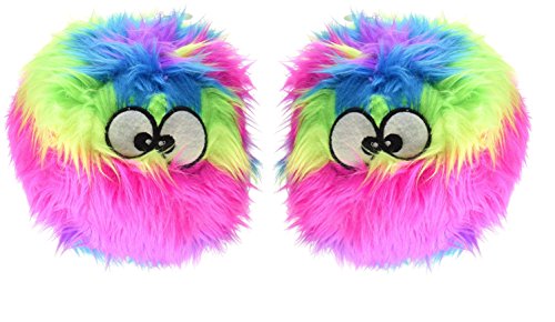 goDog Furballz - Juguete de Peluche para Perro con tecnología de protección para Masticar, Grande, arcoíris