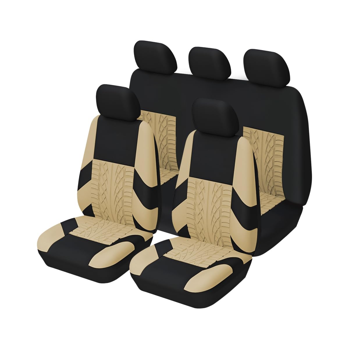 Moly MagnoliaCar Seat Covers for Full Set, Waterproof Polyester Vehicle Seat Protectors, Breathable Anti-Slip Split Auto Cushion Cover, Car Interior Accessories for Most Trucks, SUV, Van (Beige)