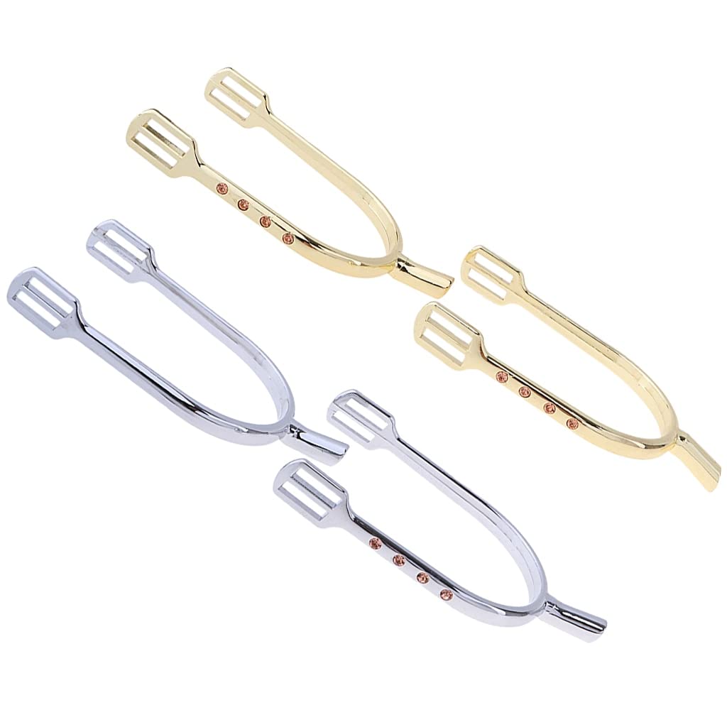Espuelas de equitación de aleación de Zinc para Mujer, 2 Unidades (Color: Dorado)