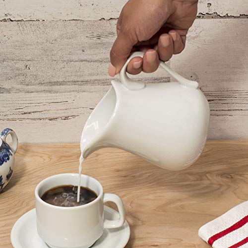 Teoch Creamer Pitcher With Handle, Fine White Porcelain, 16-Ounces #TOP2