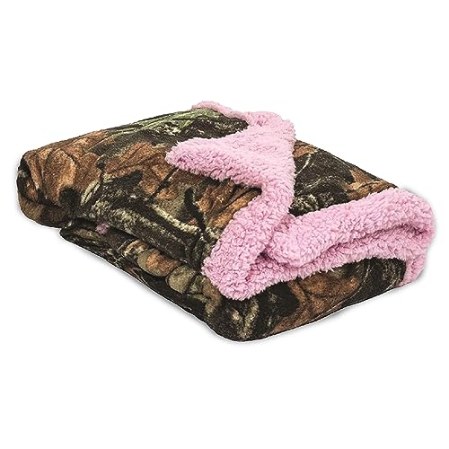 Image of Baby Infant Camo Accent Soft Sherpa and Plushed Lined Coral Fleece Gift Blanket (Everest White)