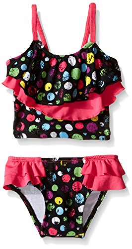 Pink Platinum Girls' Colorful Dots Tankini
