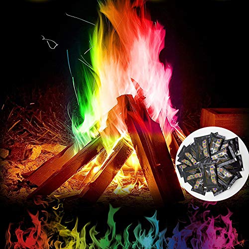BSMEAN Mystical Fire Multicolor Flame Powder Flame Dyeing Bonfire Party Supplies Creates Vibrant, Rainbow Colored Flames Long-Lasting for Indoor Outdoor
