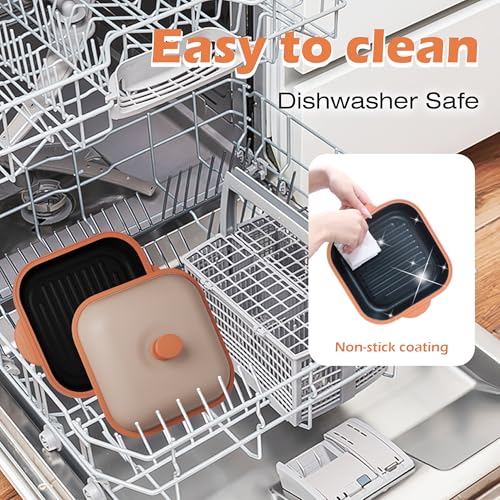 Microwave Grill Pan with Cover | Microwave Bacon Cooker | Griller & Crisper Pan for Grilling, Frying, Browning and Crisping | Microwave Cookware for Grill Meat | Dishwasher Safe for Dorms,Office,RV by Lkicwah - Image 6