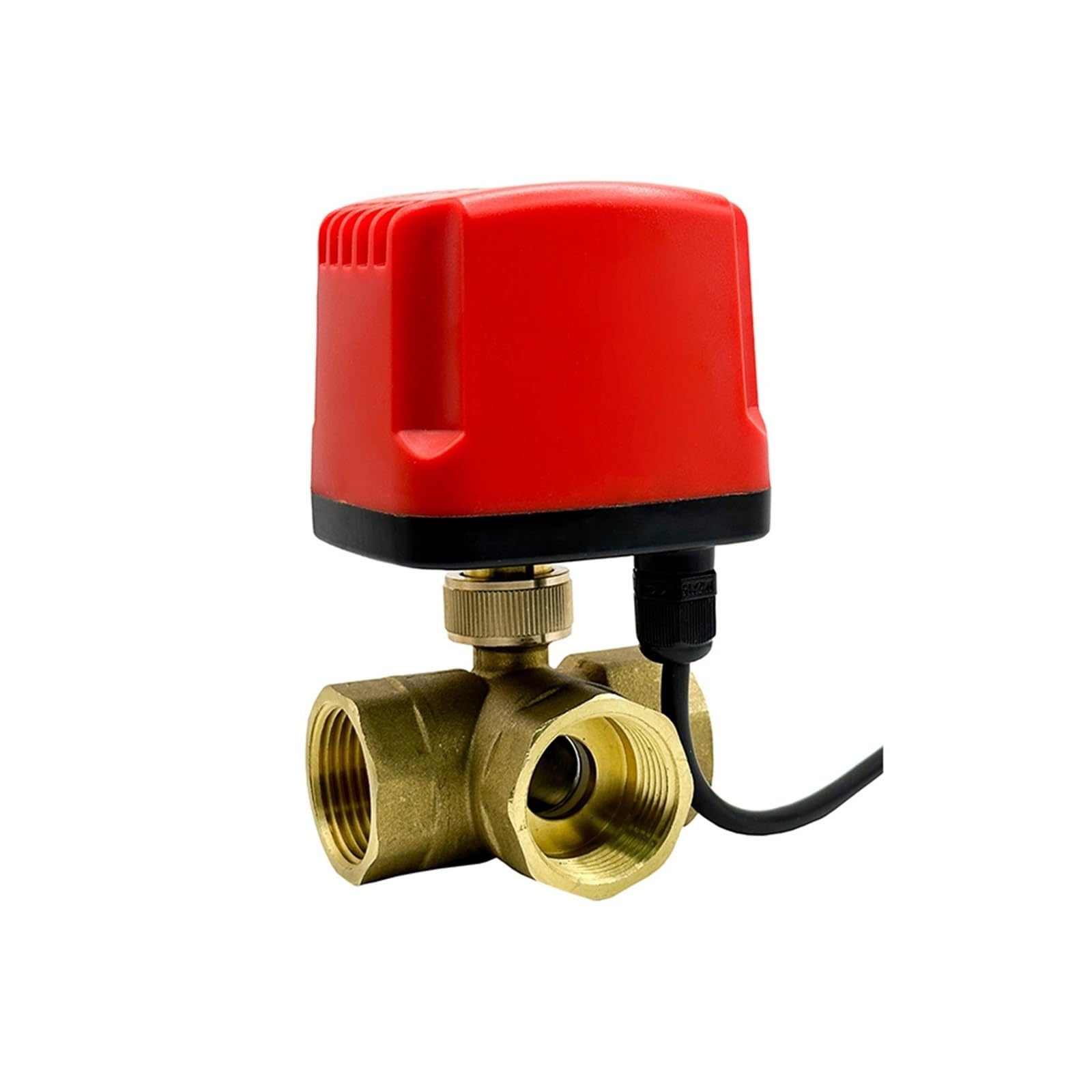 1/2“ 3/4” 1“ 2" Pollici Valvola a Sfera motorizzata Impermeabile a 3 Vie Valvola a Sfera elettrica Valvola a Sfera in Ottone Tre Linee o Due Linee(L Type-24vdc-cr02,1 inch)
