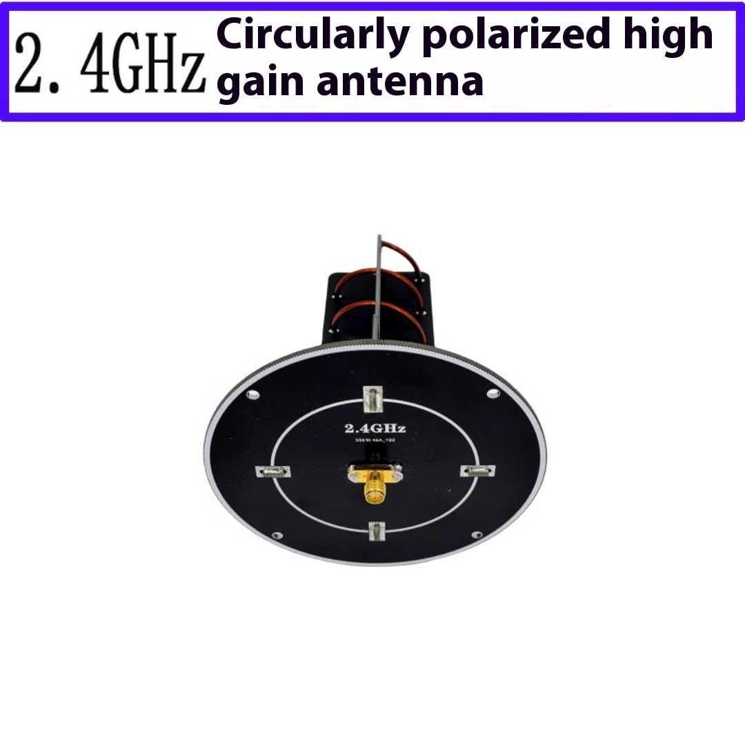 Antenna direzionale da 2,4 GHz, antenna a spirale, con mappatura, telecomando, portata estesa, alto guadagno, 2400 MHz (ago femmina (LH))