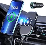 📱【4 Engranajes, Amplia Compatibilidad】Este cargador inalámbrico para soporte adopta un diseño de engranaje ajustable y es compatible con teléfonos móviles de 5,4 a 7 pulgadas. Hay cuatro engranajes en la parte inferior, correspondientes a teléfonos móviles de 5,4/5,8/6,2/6,7 pulgadas. Coloque un teléfono móvil del tamaño correspondiente en la marcha correcta para garantizar eficiencia de carga. Adecuado para envolventes de hasta 4 mm (excepto para envolventes de metal resistentes y desiguales).