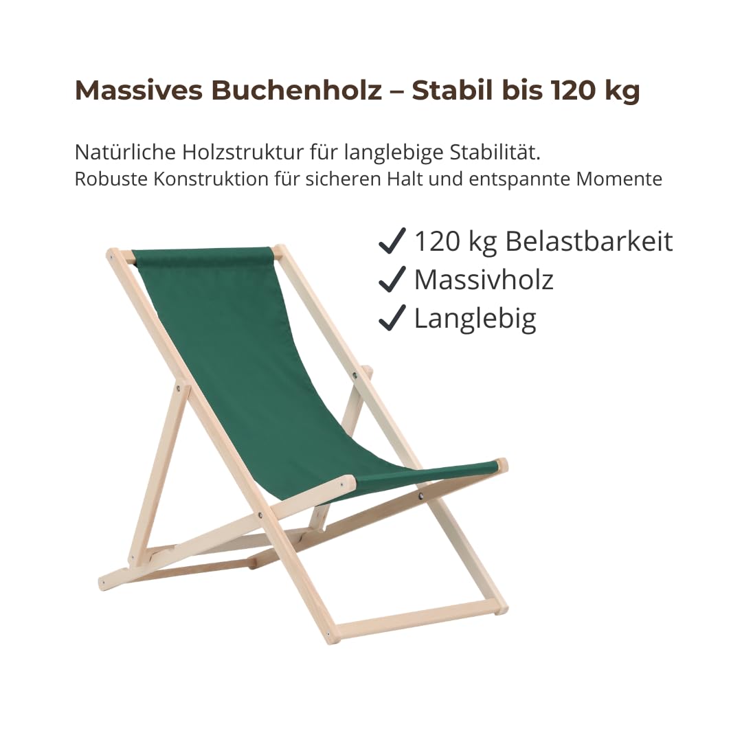 Leżak drewniany, składany, leżak przeciwsłoneczny, leżak ogrodowy, krzesło plażowe, składane drewniane krzesło ogrodowe, kolor zielony