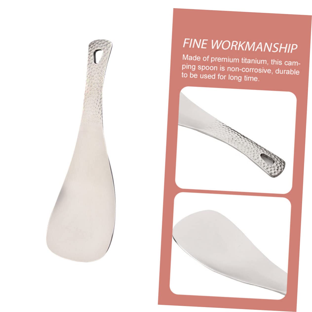 INOOMP 2stücke Titanium Spoon Tragbarer Campinglöffel Reinem Für Outdoor Picknick Und Rostfrei Und Ergonomisch Gestaltet Für Angenehmes