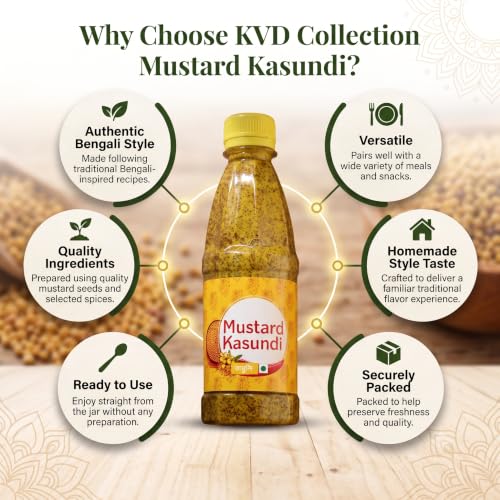 Image of KVD Collection Original Bengali Kasundi Mustard Sauce | No Preservatives | Authentic Bangla Flavor | 300gram