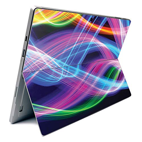 Image of MightySkins Carbon Fiber Skin for Microsoft Surface Pro 7 - Light Waves | Textured Carbon Fiber Finish | Easy to Apply, Remove, and Change Styles | Made in The USA