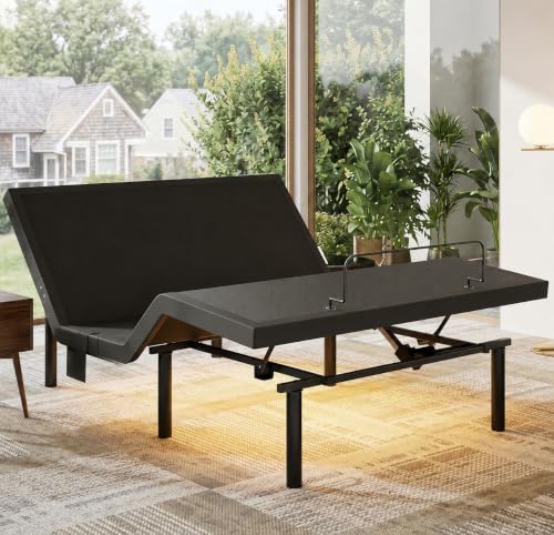 Image of Marsail Queen Adjustable Bed Frame, Dual Motor Electric Bed Base with Head and Foot Incline, Zero Gravity, Wireless Remote Control, 4 USB Ports, LED Night Light, Adjustable Height Legs