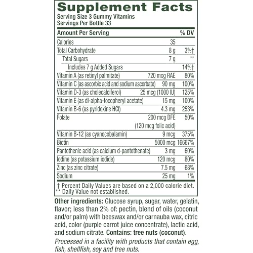 Vitafusion Hair Skin and Nails Gummies | Biotin 5000mcg Per 3 Gummies - image 2