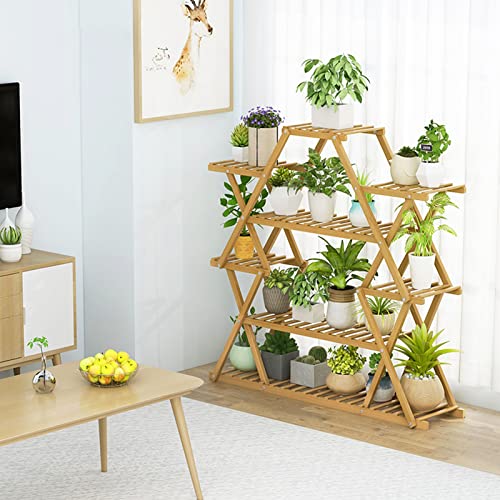 Support de support de plantes haut en bois durable : étagère de finition - 5