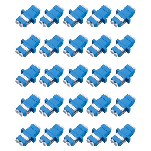 Xunsomten-25pcs LC to LC Fiber Optic Coupler Adapter LC Coupler Duplex Singlemode (SM) Fiber Optic Cable Adapter LC-LC Duplex Single Mode Connector